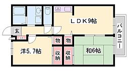 ハッピーバード円山 2LDKの間取図画像