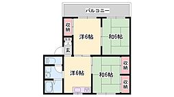 コーポサンライズB 2階/-