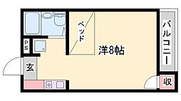 ジュネス新在家 ワンルームの間取図画像