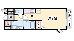 タウニー北条2 ワンルームの間取図画像
