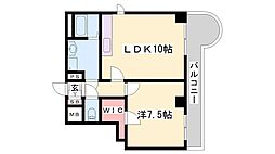 カルム白鷺 1LDKの間取図画像
