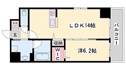 ル・シェル呉服町 1LDKの間取図画像