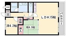 メゾン白浜 2LDKの間取図画像