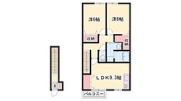 コンフォート佐良和2 2LDKの間取図画像