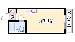 ワンルームマイコーポ白国 ワンルームの間取図画像