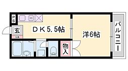メゾンT 1DKの間取図画像