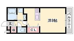 サザンクロス 1Kの間取図画像