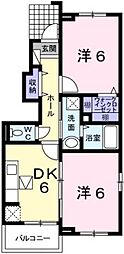 スモールヴィレッジ2 2DKの間取図画像