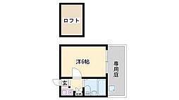 プレナードみき 1Kの間取図画像