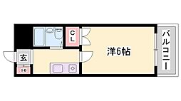 グランドコーポKS 1Kの間取図画像
