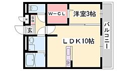 ノア東山 1LDKの間取図画像