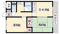 ウエストヒルズ 2DKの間取図画像