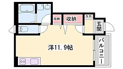 カラタチ ワンルームの間取図画像