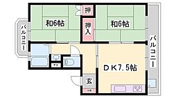 日山マンション 2DKの間取図画像