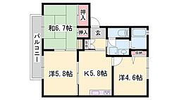 パークアヴェニューB棟 3Kの間取図画像