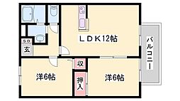 ファミール砂子A 2LDKの間取図画像
