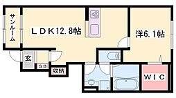 エテルネル・ボヌール3 1LDKの間取図画像