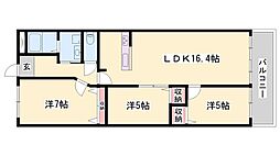キャッスルコート国府寺町 3LDKの間取図画像