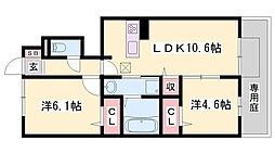 D-room社1 2LDKの間取図画像