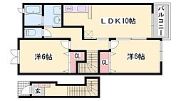 アウローラN 2LDKの間取図画像
