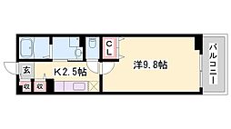サンクレメントA 1Kの間取図画像