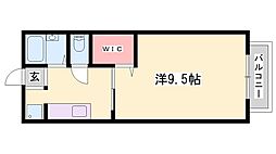 サンライフアイF棟 1Kの間取図画像