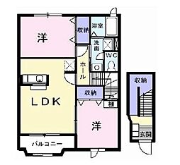 ヒラソール 2LDKの間取図画像