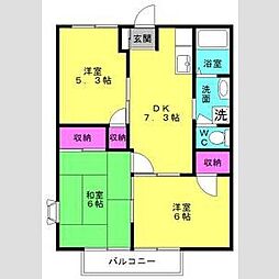エスポワール・サン 2DKの間取図画像