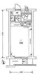 ライオンズマンション下総中山第2 ワンルームの間取図画像