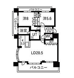 グランファーレアクアパークス 2LDKの間取図画像