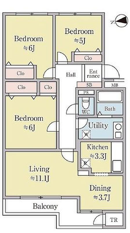 各部屋に収納スペースを確保しています。トランクルーム有。