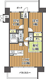 アービング川口 2SLDKの間取り