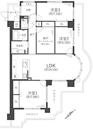 ハイネスヴェルデ大正館 3SLDKの間取図画像