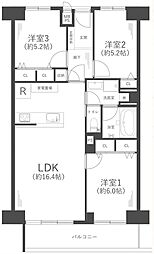 ファミールハイツ北大阪2号棟 3LDKの間取図画像