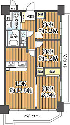 エンゼルハイム西大橋 3LDKの間取図画像