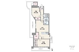 ライオンズマンション東白壁 2LDKの間取図画像