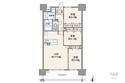 プレサンスロジェ金山 3LDKの間取図画像