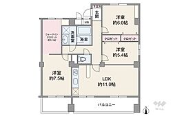 上前津パークマンション 3LDKの間取図画像