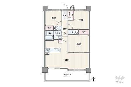 3LDK 間取り