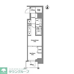 クラリティア綾瀬 10階1DKの間取り