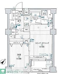 日神デュオステージ押上 3階1LDKの間取り