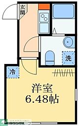 東武伊勢崎線 西新井駅 徒歩11分の賃貸アパート 2階1Kの間取り