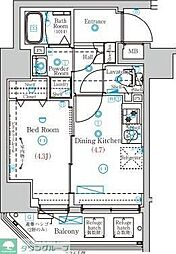 MIND両国 1DKの間取図画像