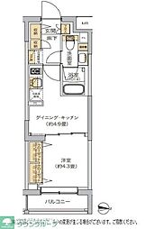 リビオメゾン湯島 1DKの間取図画像