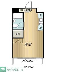 押上PARKSQUARE ワンルームの間取図画像