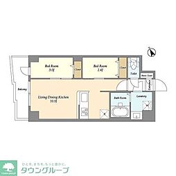 アルファコート曳舟2 2LDKの間取図画像