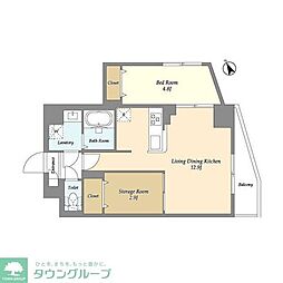 グランカーサ曳舟II 1SLDKの間取図画像