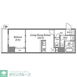 QUALITAS浅草橋 1LDKの間取図画像