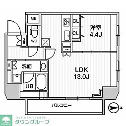 ジェノヴィア浅草橋2スカイガーデン 1LDKの間取図画像