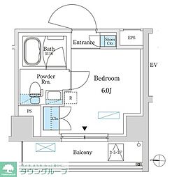 パークアクシス錦糸町スタイルズ ワンルームの間取図画像